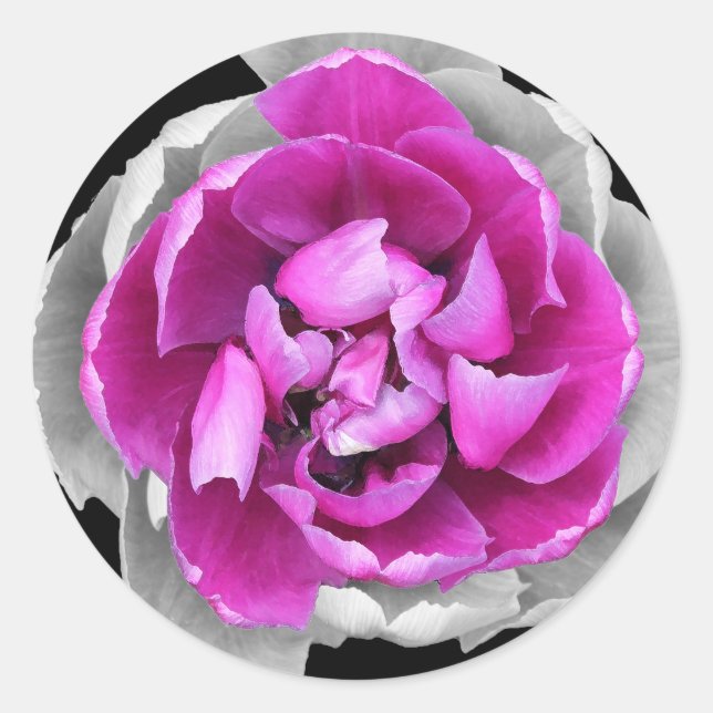 Blomsticker Runt Klistermärke (Framsida)