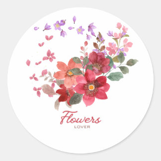 Blomsticker Runt Klistermärke