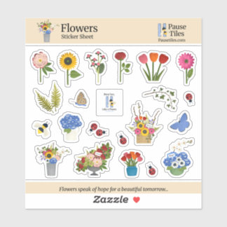 Blomstickerark Klistermärken