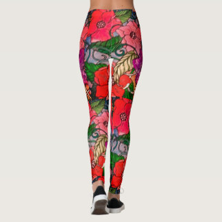 Blomstift för kvinnor leggings