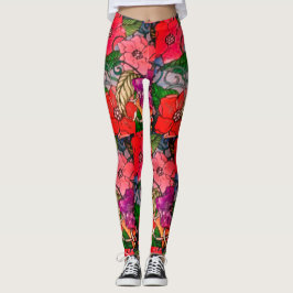 Blomstift för kvinnor leggings