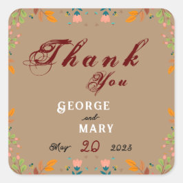 Blomstilstil    fyrkantigt klistermärke