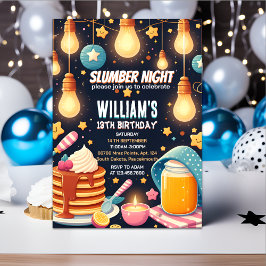 Blomstjärnor Sleepover Slumber Party 13-årsdagen Inbjudningar