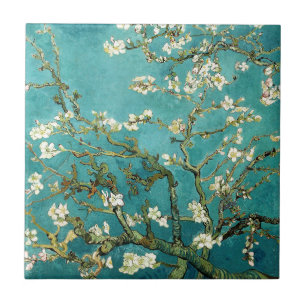 Blomstra blommigten Van Gogh för mandelträdvinta Kakelplatta