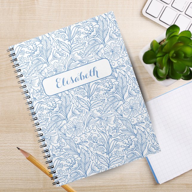 Blomstra Där Du Är Planterad: Blå Personlig  Anteckningsbok (Bloom Where You're Planted: Blue Personalized Notebook)