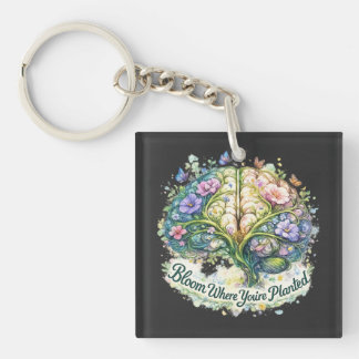 Blomstra Där Du Är Planterad Blommig Hjärna Akvare