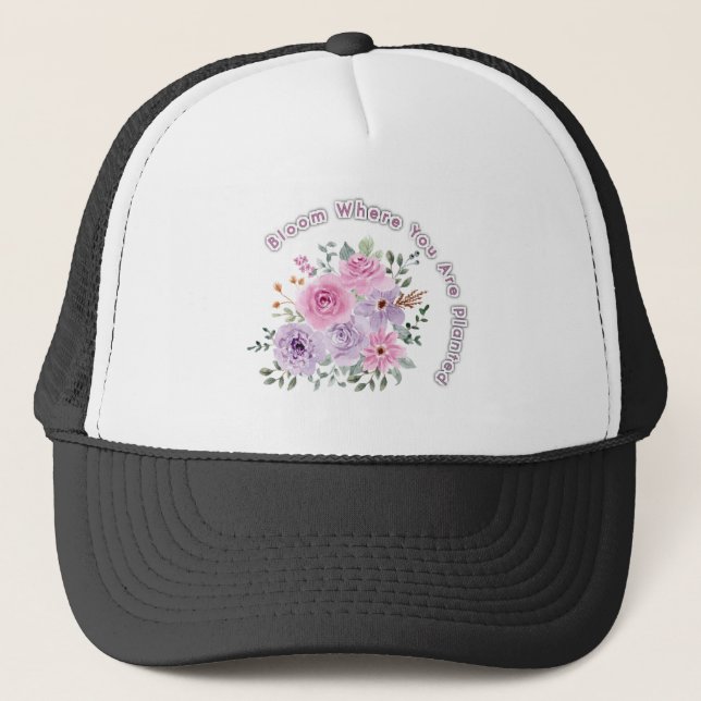 Blomstra Där Du Är Planterad Blommig Motiverande C Keps (Framsida)