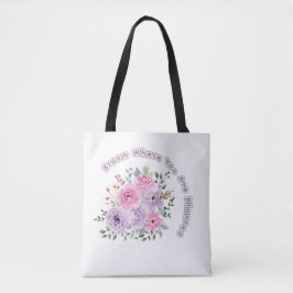 Blomstra Där Du Är Planterad Blommotiv Motivations Tygkasse
