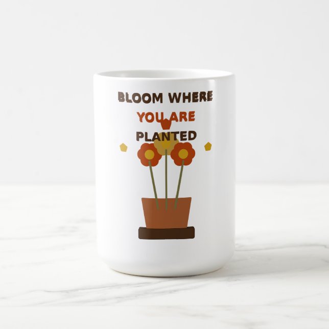 Blomstra där du är planterad, Boho kruka Kaffemugg (Center)