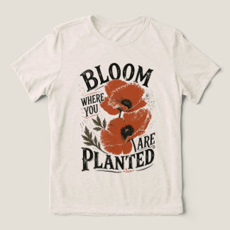Blomstra Där Du Är Planterad Retro Floral T Shirt