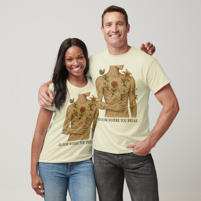 Blomstra där du bryts t shirt (Unisex)