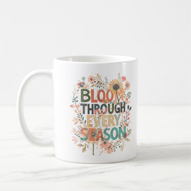Blomstra Genom Varje Årstid Boho Kaffemugg (Vänster)