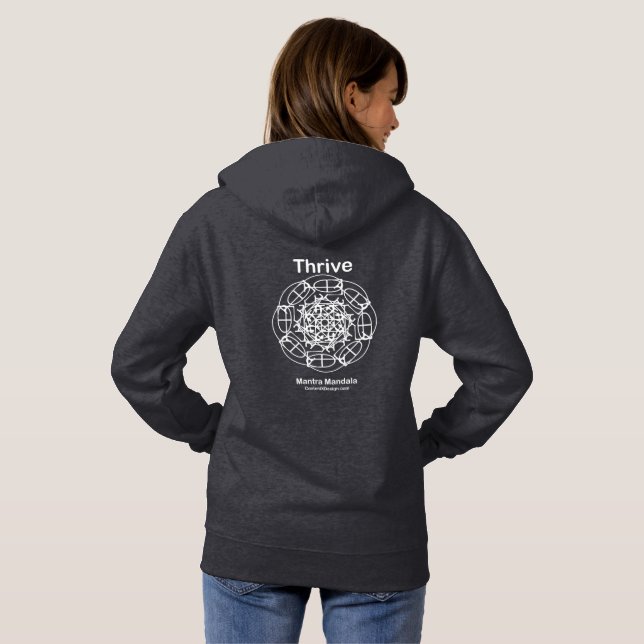 Blomstra hoodien för MantraMandalatröjan T Shirt (Hel baksida)