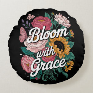 Blomstra med grace rund kudde