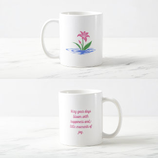 Blomstra med Lycka | Blommig Inspirerande Citat Kaffemugg