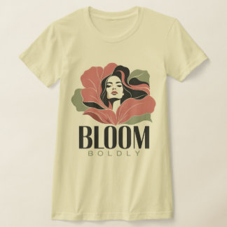 Blomstra Modigt Feministiskt Botaniskt Porträtt T Shirt