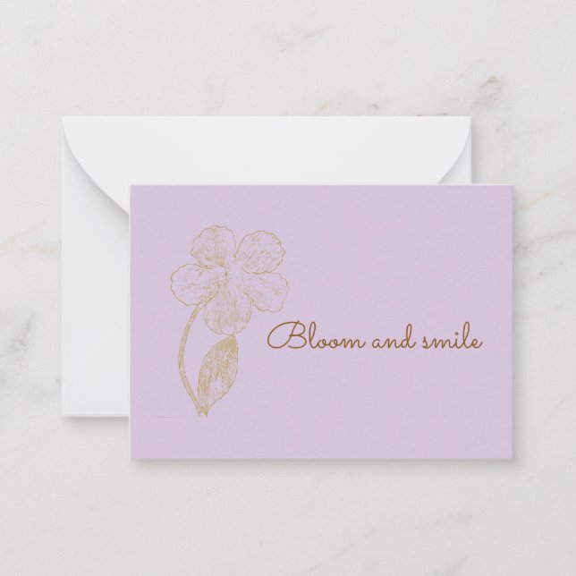 Blomstra och Smajla Positiv Affirmation Anteckningskort (Framsida)