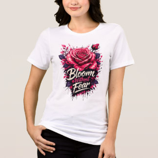 Blomstra Utan Rädsla Rosa Ros Blommig T-Shirt