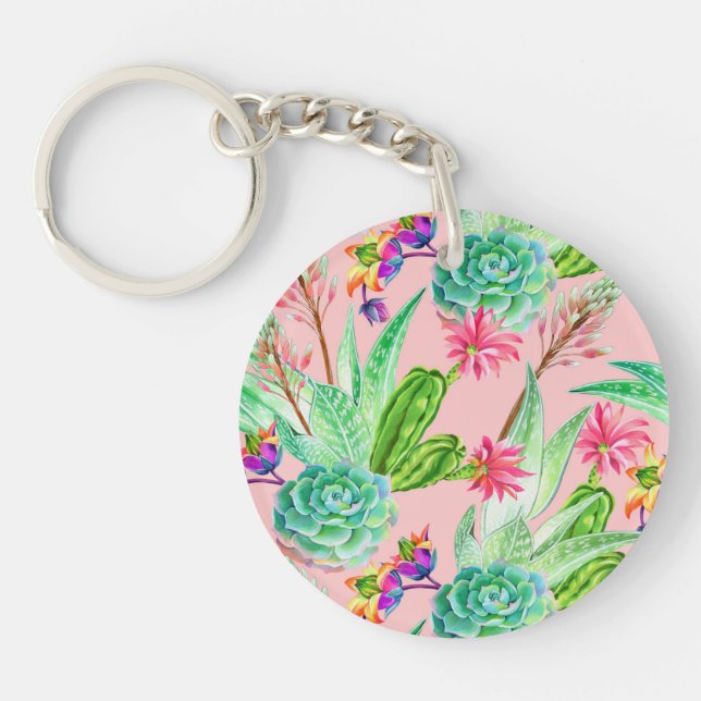 Blomstra vattenfärgsuckulentmönster (Framsidan)