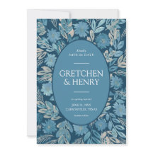 Blomstrande akvarellmålning Spara datum