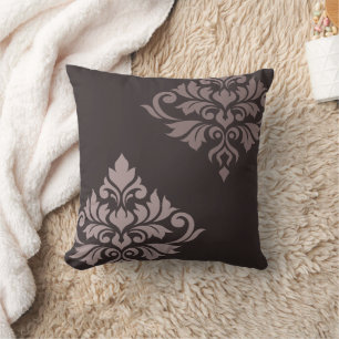 Blomstrande Damask Konst II Taupes Kudde
