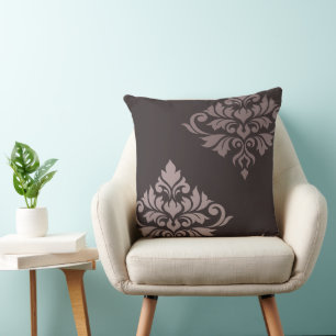 Blomstrande Damask Konst II Taupes Kudde
