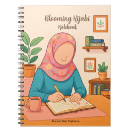 Blomstrande Hijabi-anteckningsbok Anteckningsbok