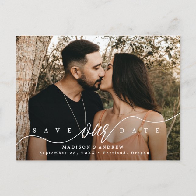 Blomstrande manus Foto Spara datumet Meddelande Vykort (Framsida)