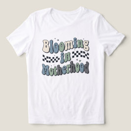 Blomstrande Moderskap Groovy Rutig Mamma Present T Shirt