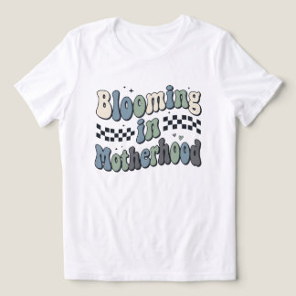 Blomstrande Moderskap Groovy Rutig Mamma Present T Shirt