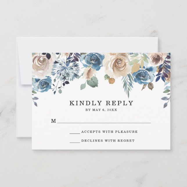 Blomstrande Skönhet | Bröllops RSVP-kort OSA Kort (Framsida)
