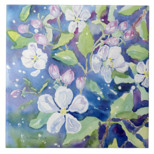 "Blomstrar Crabapple" dekorativ brytning belägger Kakelplatta