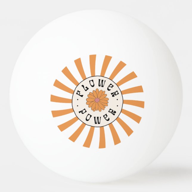 Blomström med Psychedelic Orange Rays Pingisboll (Framsidan)