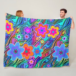 Blomströmsnåla Blommar utan mönster 3 Fleecefilt