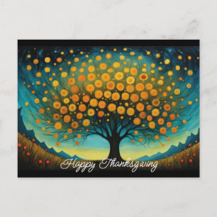 Blomträd Höckfest Thanksgiving Julkort Helg Vykort