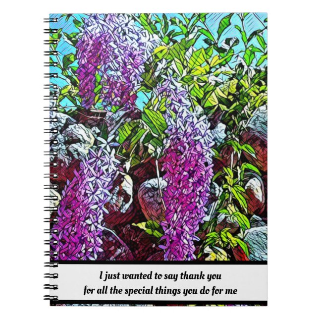 Blomträdgård av blommor från Lilac Anteckningsbok (Framsidan)