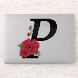 Blomuppsättning, monogram P, brev P, blommor, mono Klistermärken