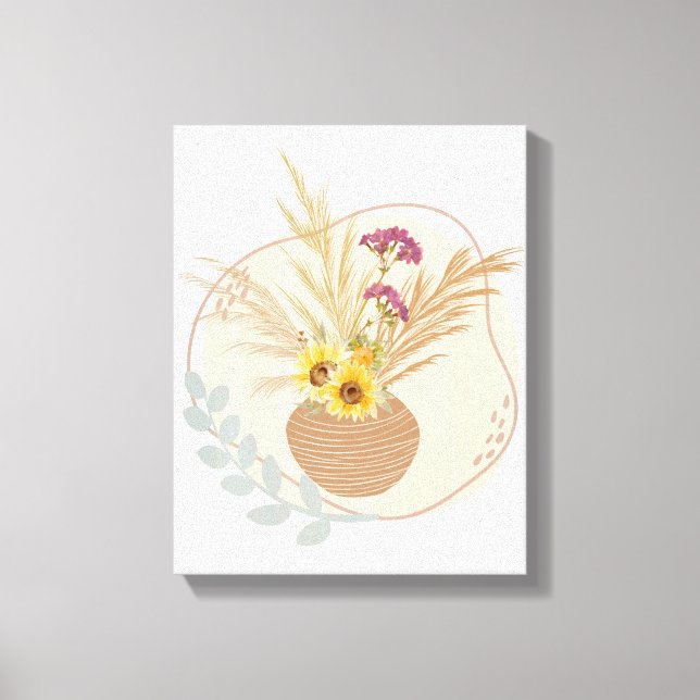 Blomvas Blommig väggkonst Canvastryck (Framsida)