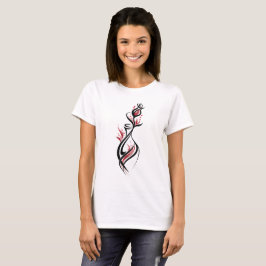 Blomvas Linje Konst T Shirt