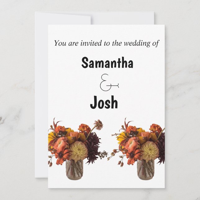 Blomvaser Bröllopsinbjudan Inbjudningar (Framsida)