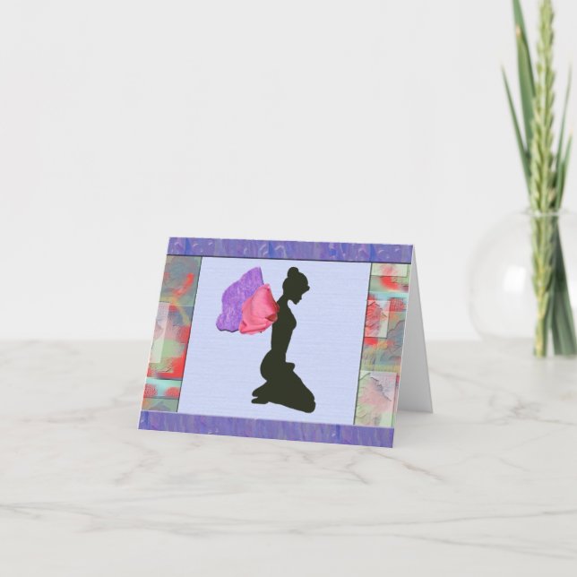 Blomvingat mejerianteckningskort kort (Framsida)