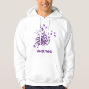 Blomvita och lila hoodie