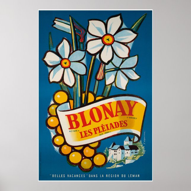 Blonay, Les Pléiades, Schweiz, Travel Poster (Framsidan)