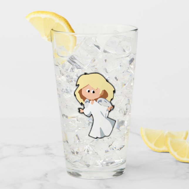 Blond Baby Angel Cute-Tecknaden Juli Glaskopp (Framsida Ice)