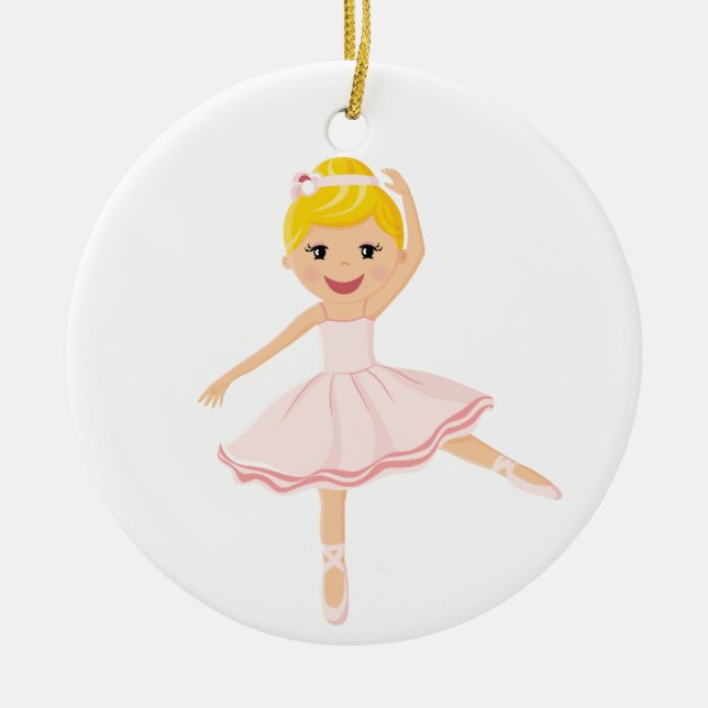 Blond Ballerinadansare Julgransprydnad Keramik (Framsidan)
