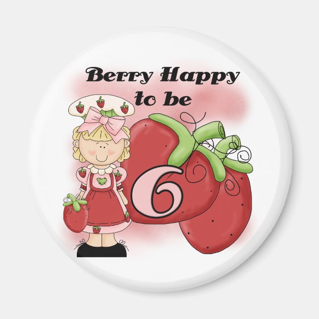 Blond Berry 6e Birthday T-shirts och Gifts Magnet (Framsidan)