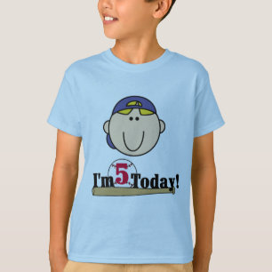 Blond Boy Baseball 5:e födelsedagen Tee Shirt