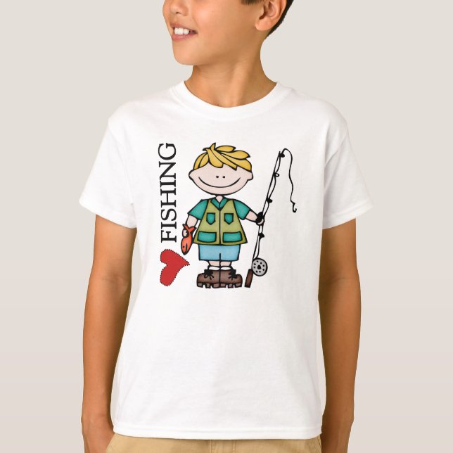 Blond Boy I Kärlek Fishing T-shirt (Framsida)