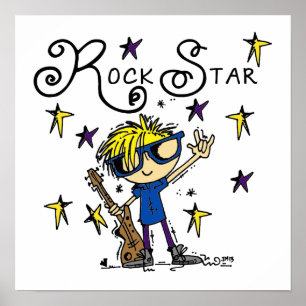 Blond Boy Rockstjärna Poster