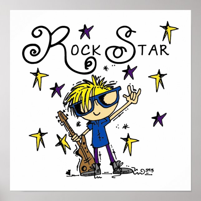 Blond Boy Rockstjärna Poster (Framsidan)